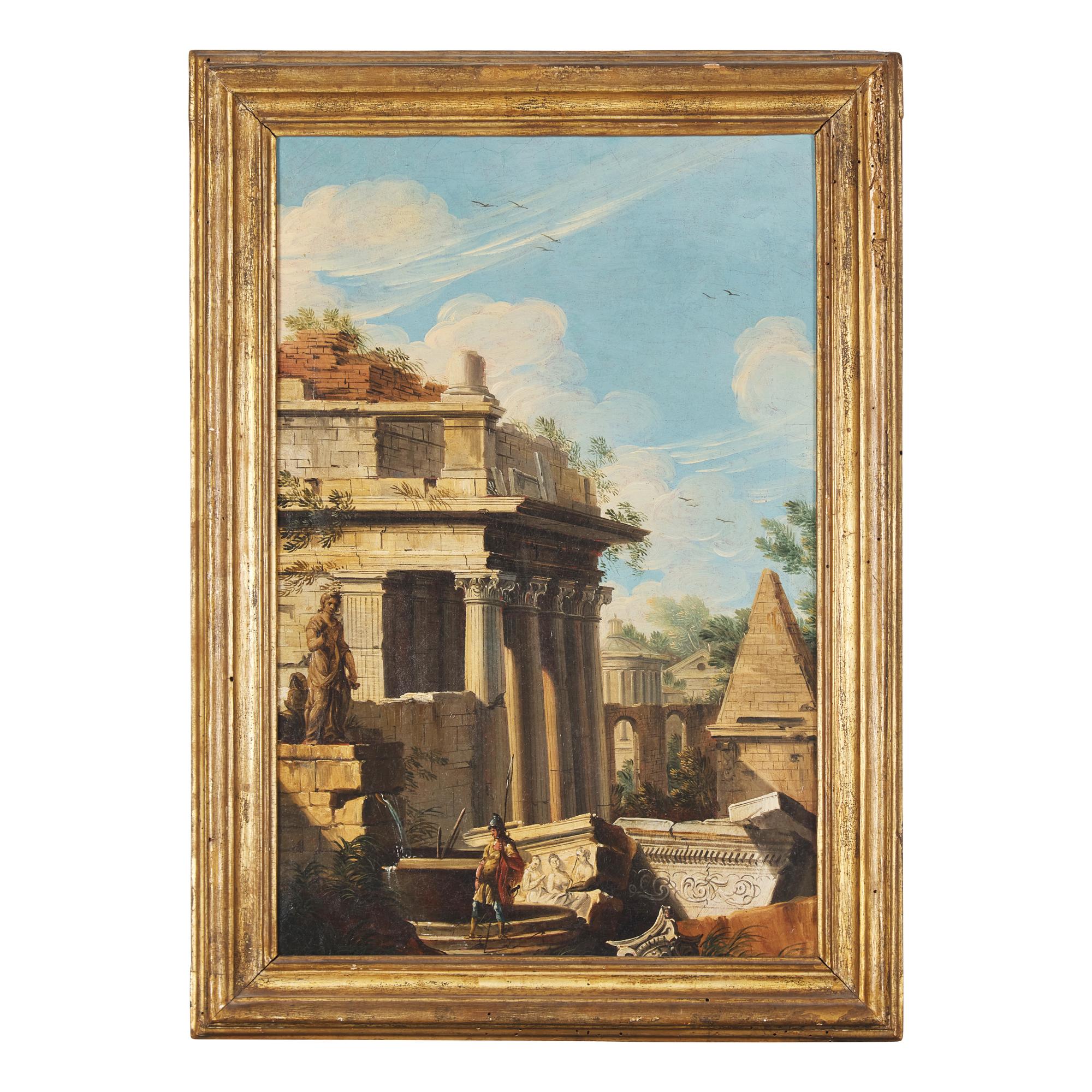 Manner of Viviano Codazzi (Italian, c. 1604-1670) 18th Century — Capricci with Figures