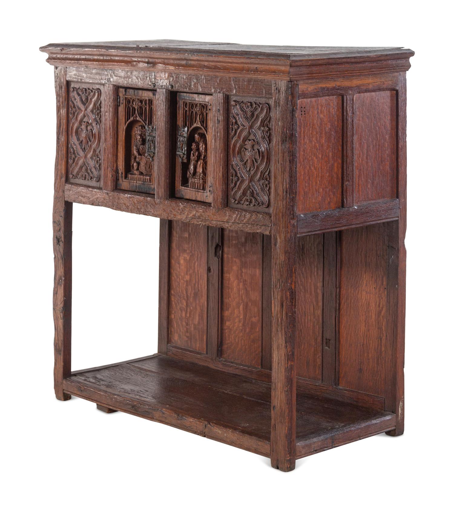 A Gothic Revival Oak Court Cupboard