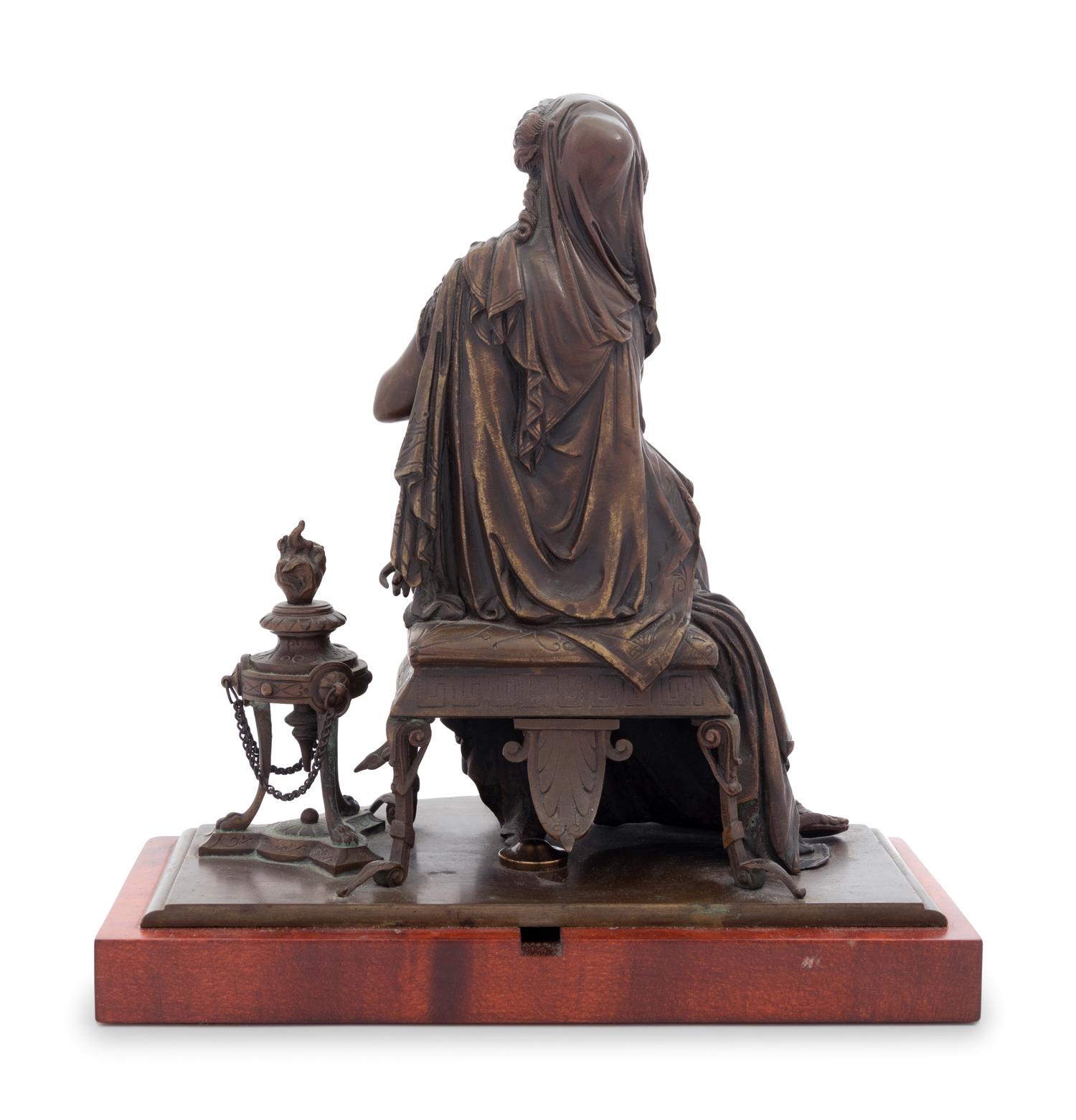 A Continental Bronze Figure Mounted as a Lamp
