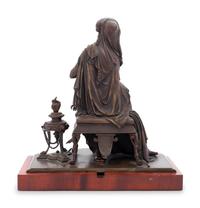 A Continental Bronze Figure Mounted as a Lamp