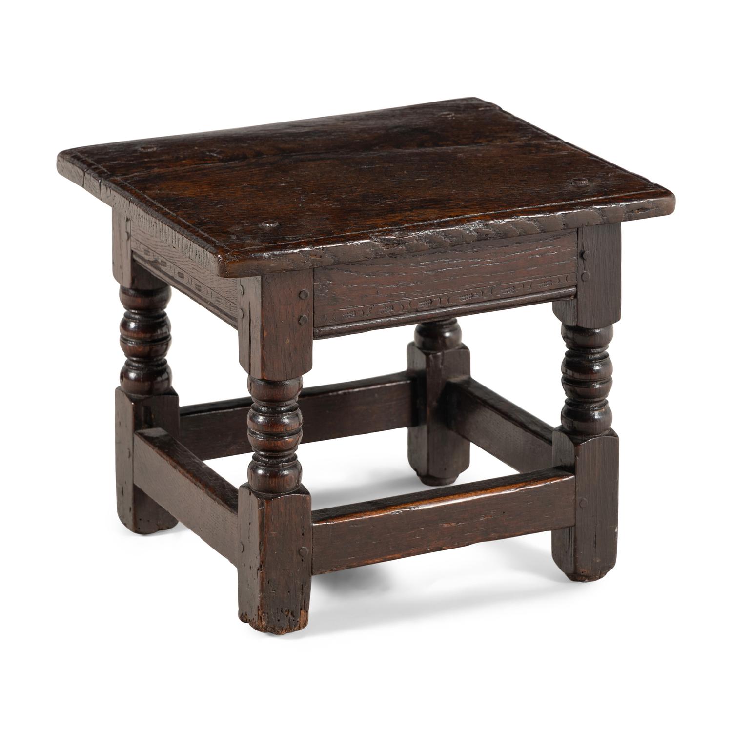 An English Oak Child's Joined Stool
