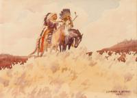 Leonard H. Reedy, (American, 1899-1956), Two Chiefs on Horseback