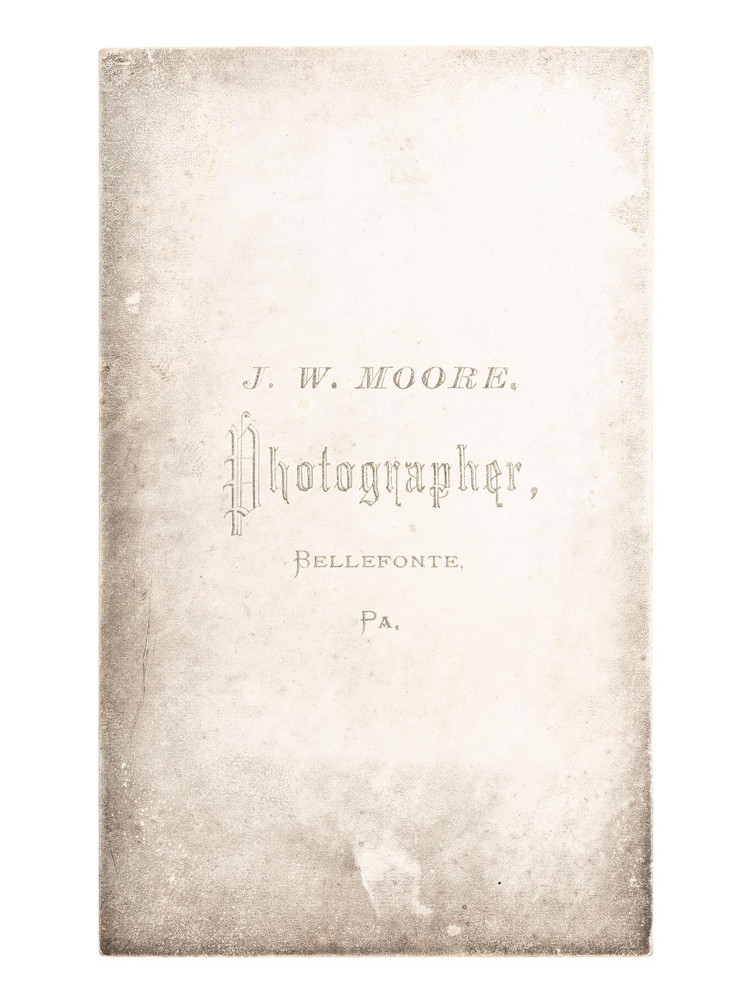 [AFRICAN AMERICANA - EARLY PHOTOGRAPHY]. CDV of an African American man with horse. Bellefonte, PA: J.W. Moore.