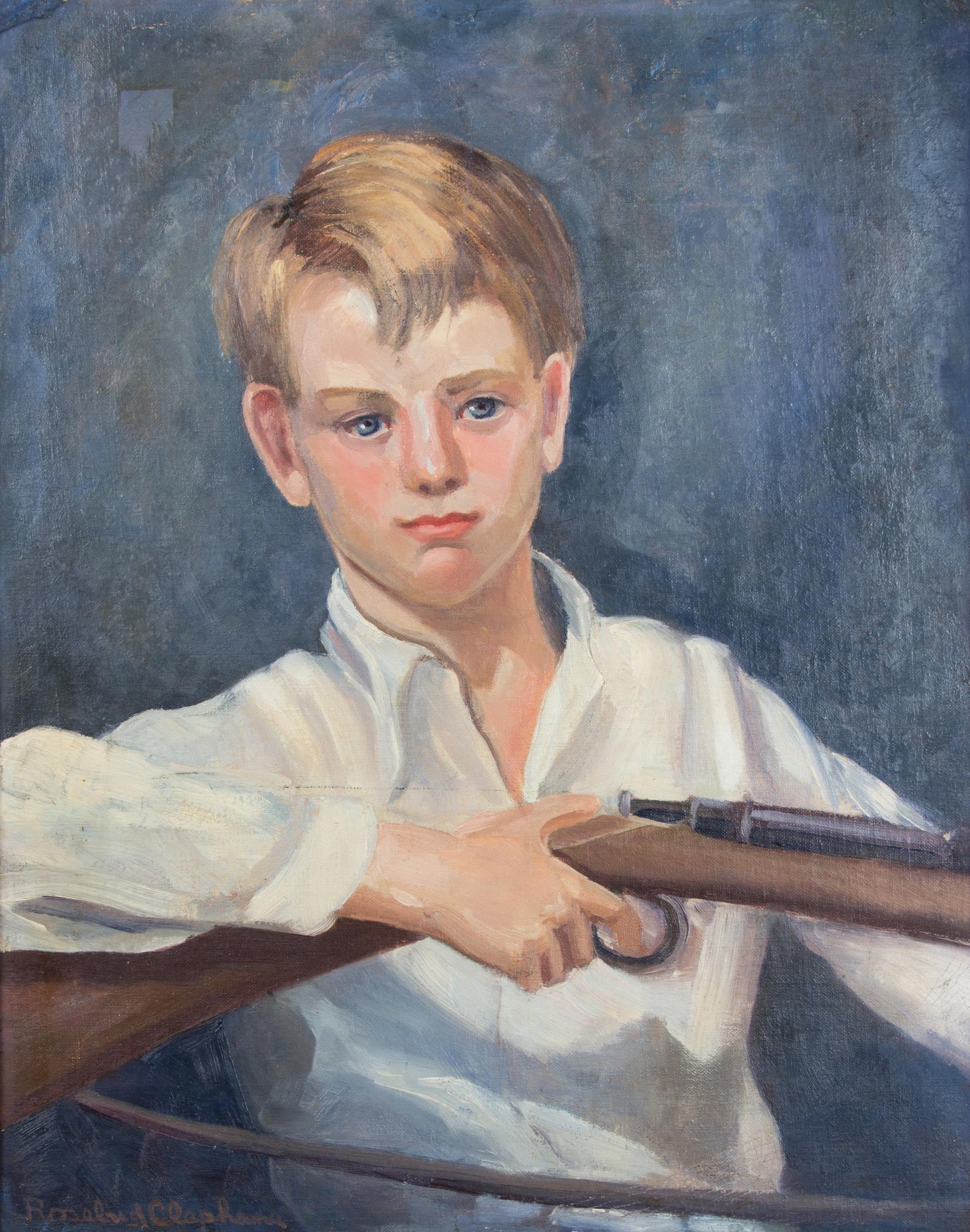 Artist Unknown, (American, 20th century), Portrait of A Young Boy with Rifle