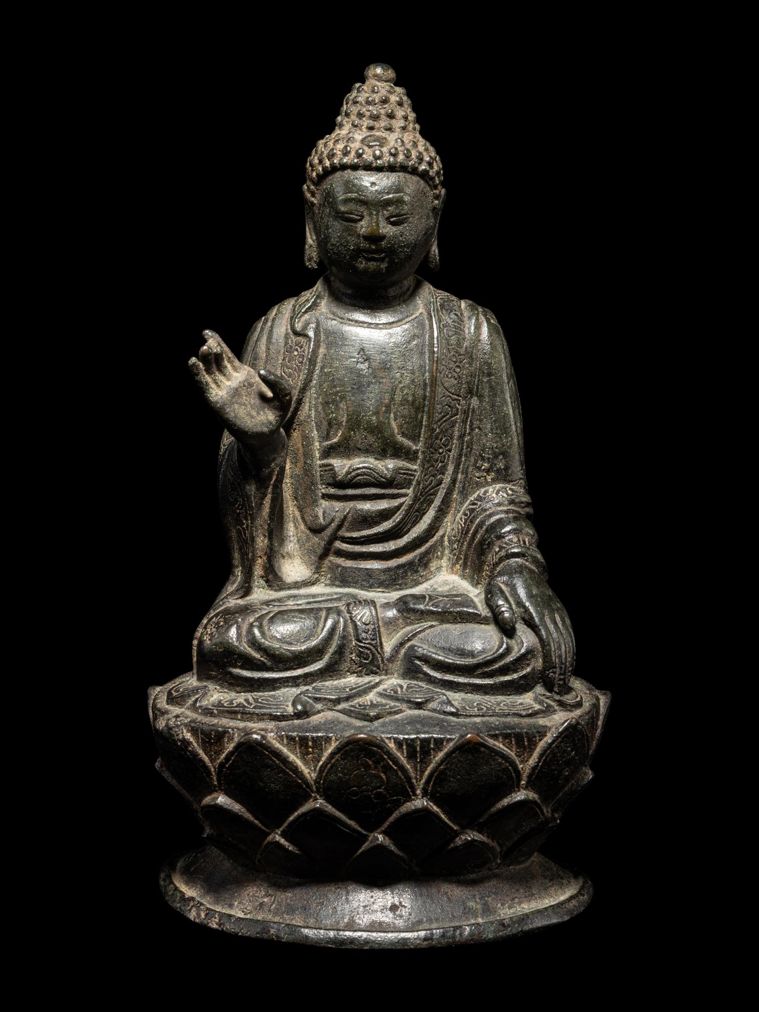 A Bronze Figure of Seated Buddha Shakyamuni