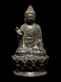 A Bronze Figure of Seated Buddha Shakyamuni
