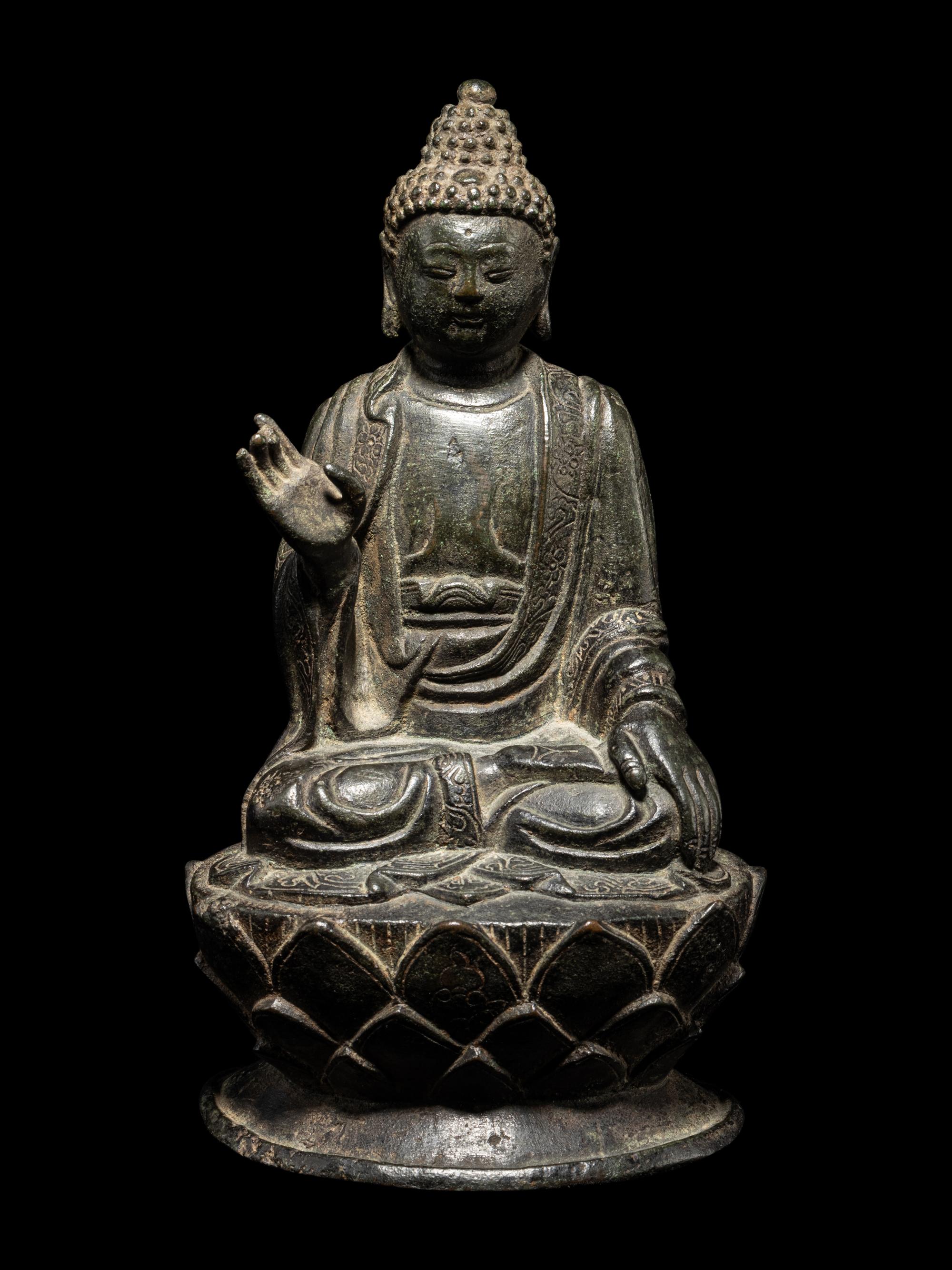 A Bronze Figure of Seated Buddha Shakyamuni