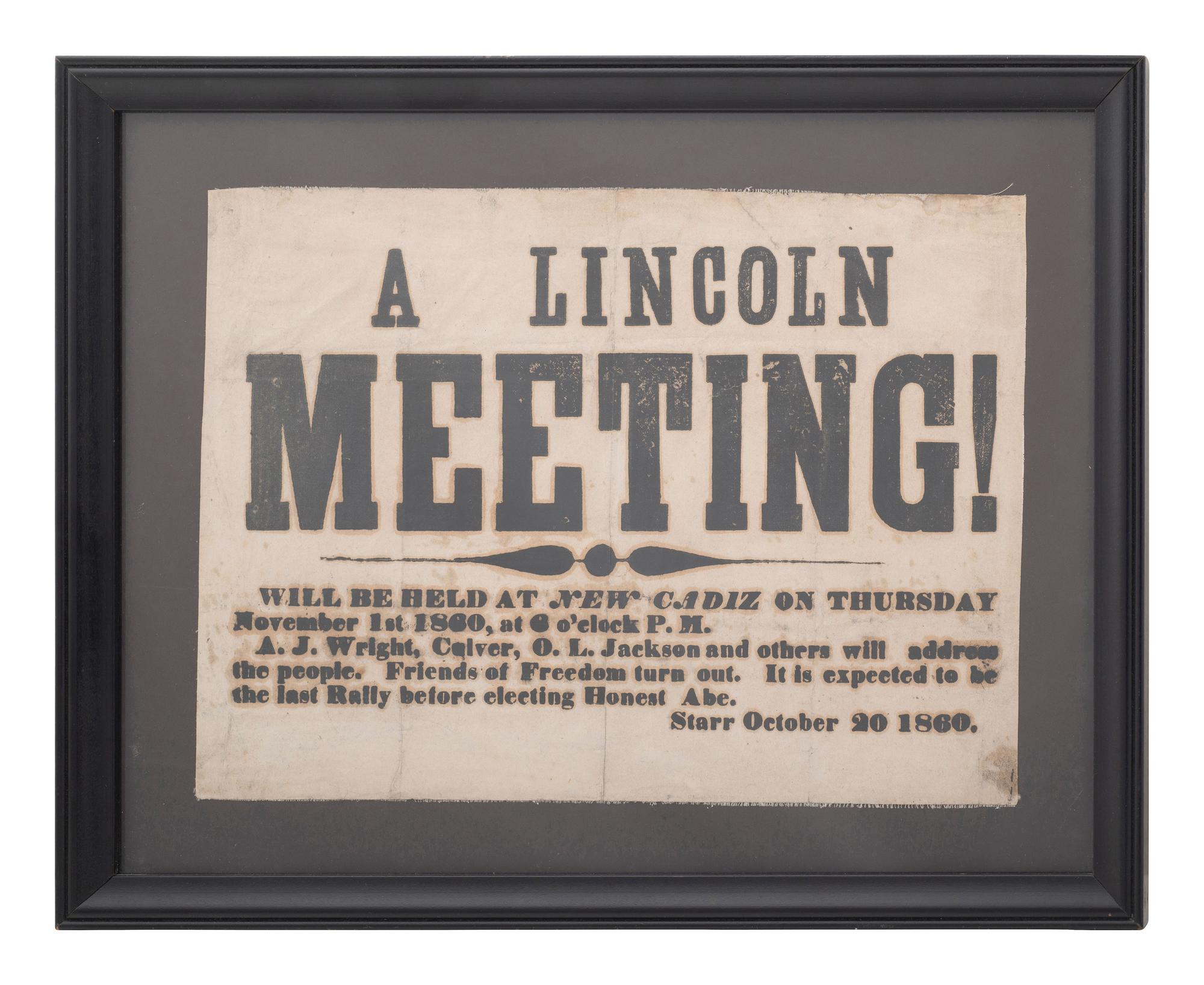 JACKSON, Col. Oscar L. (1840-1920). Five journals, incl. descriptions of Oscar L. Jackson's political activism during the 1860 campaign and his service with 63rd OVI, with campaign broadside noting Jackson as a speaker.
