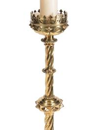 A Pair of Continental Brass Altar Prickets