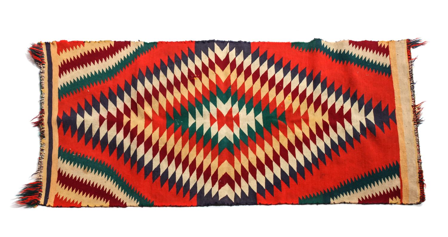 Navajo Germantown Saddle Blanket 39 1/4 x 23 1/4 inches