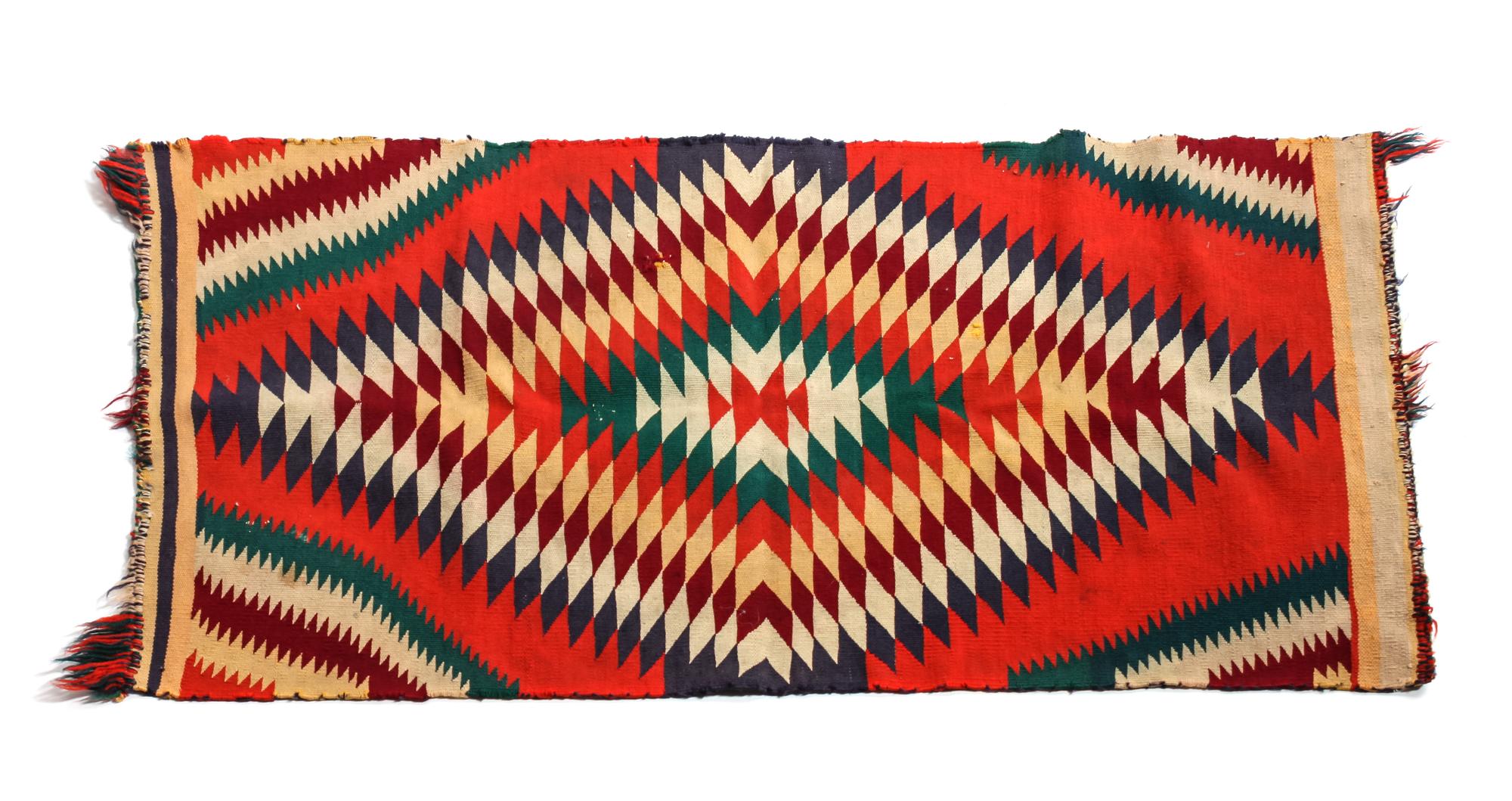 Navajo Germantown Saddle Blanket 39 1/4 x 23 1/4 inches