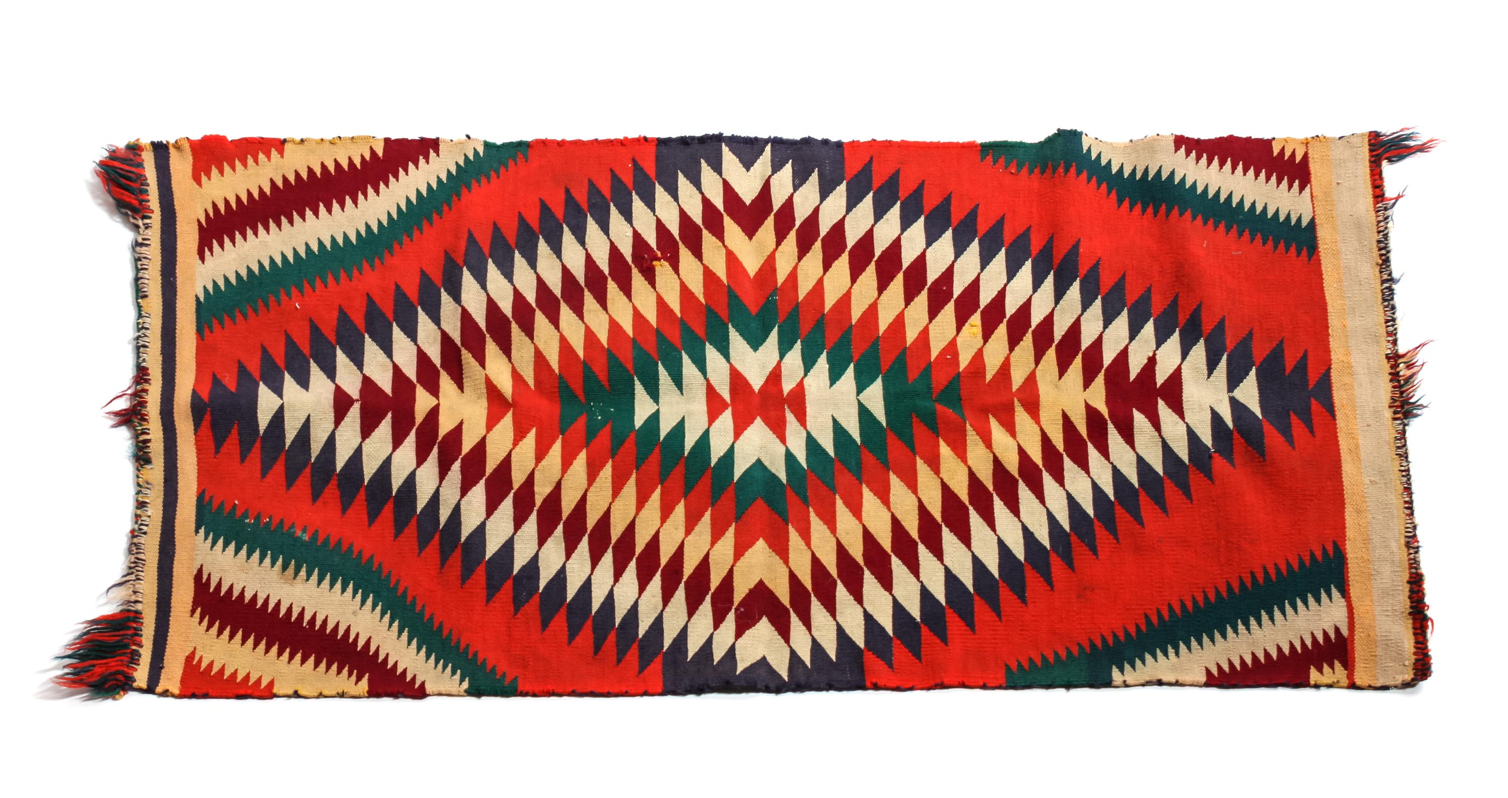 Navajo Germantown Saddle Blanket 39 1/4 x 23 1/4 inches