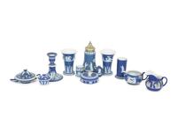 A Group of Wedgwood Jasperware Dark Blue Items