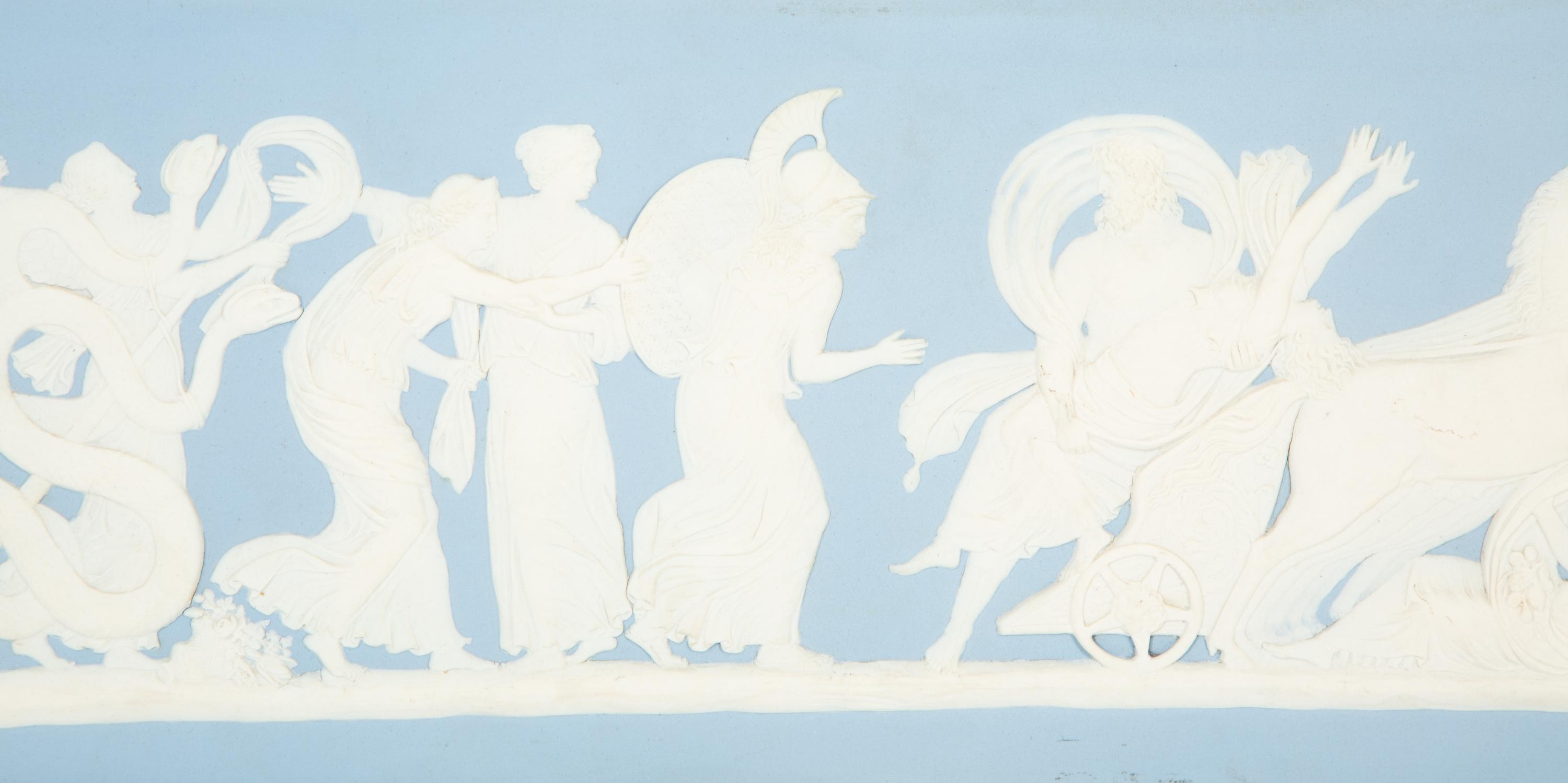 A Wedgwood Blue and White Jasperware Plaque, The Rape of Proserpina