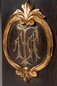 A Continental Bronze Mounted Faux Marble Painted and Parcel Gilt Pedestal