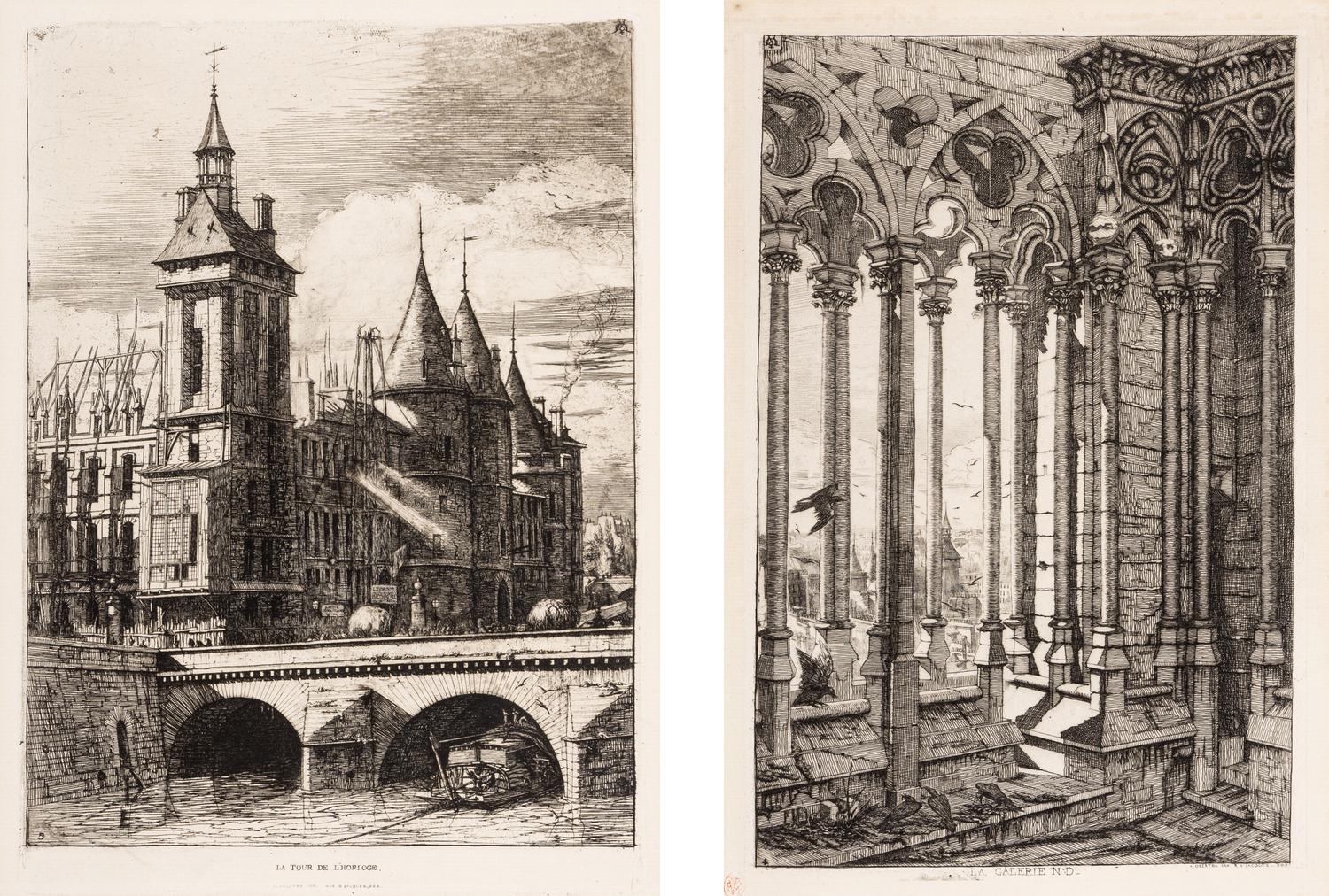 A Pair of Prints (La Tour de L’Horloge; La Galerie de Notre Dame)