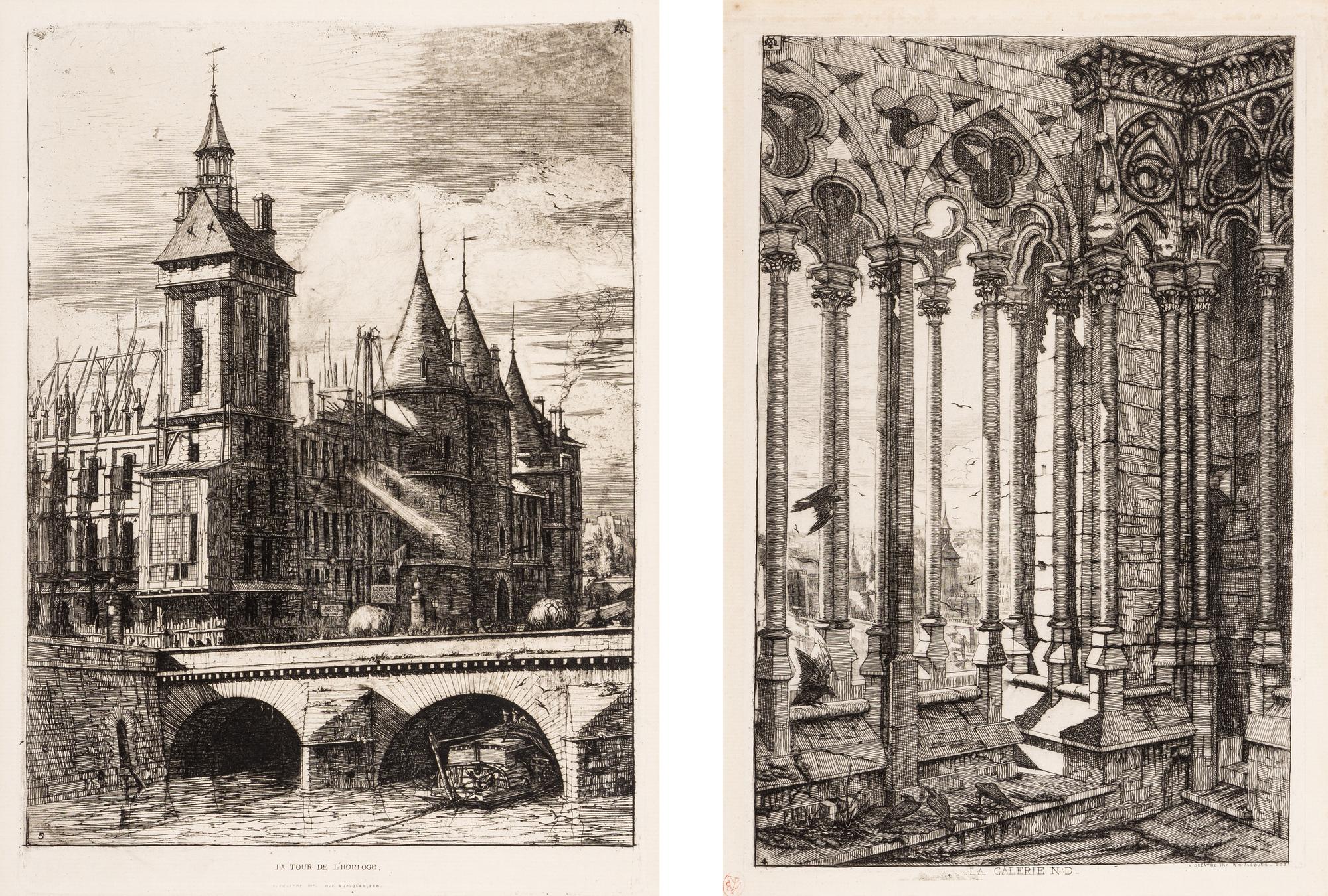 A Pair of Prints (La Tour de L’Horloge; La Galerie de Notre Dame)