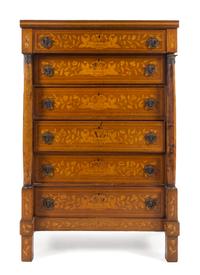 A Dutch Marquetry Tall Chest — 19TH CENTURY