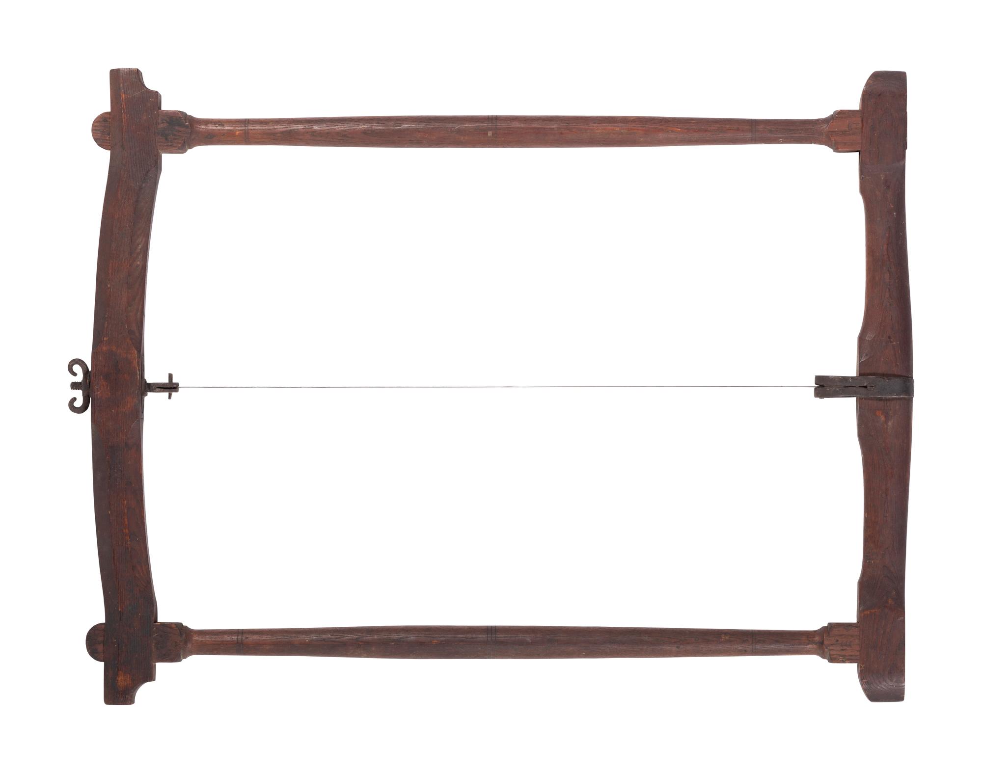 Four Wrought and Cut Iron and Wood Farm Saws
