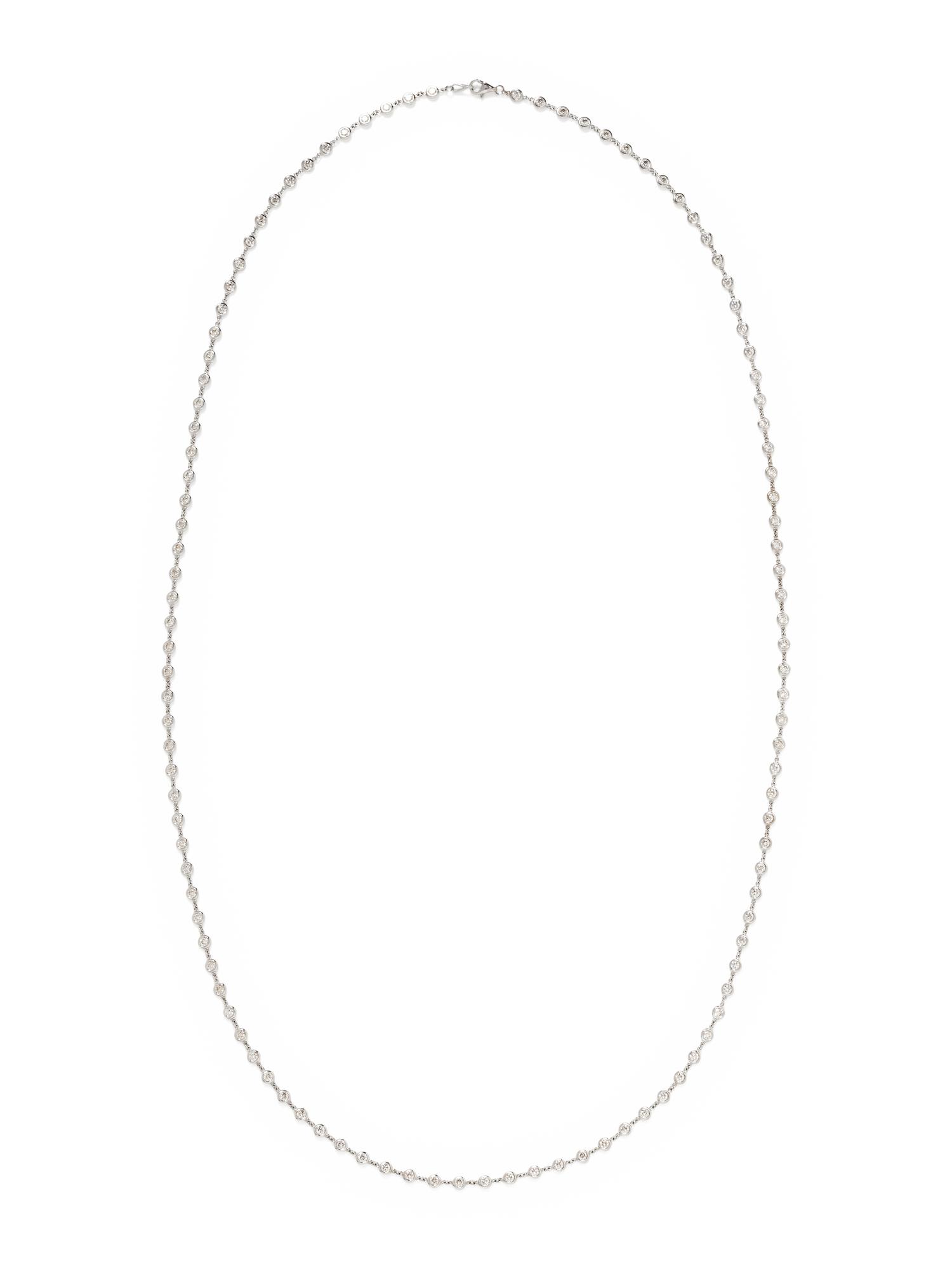 WHITE GOLD AND DIAMOND STATION NECKLACE