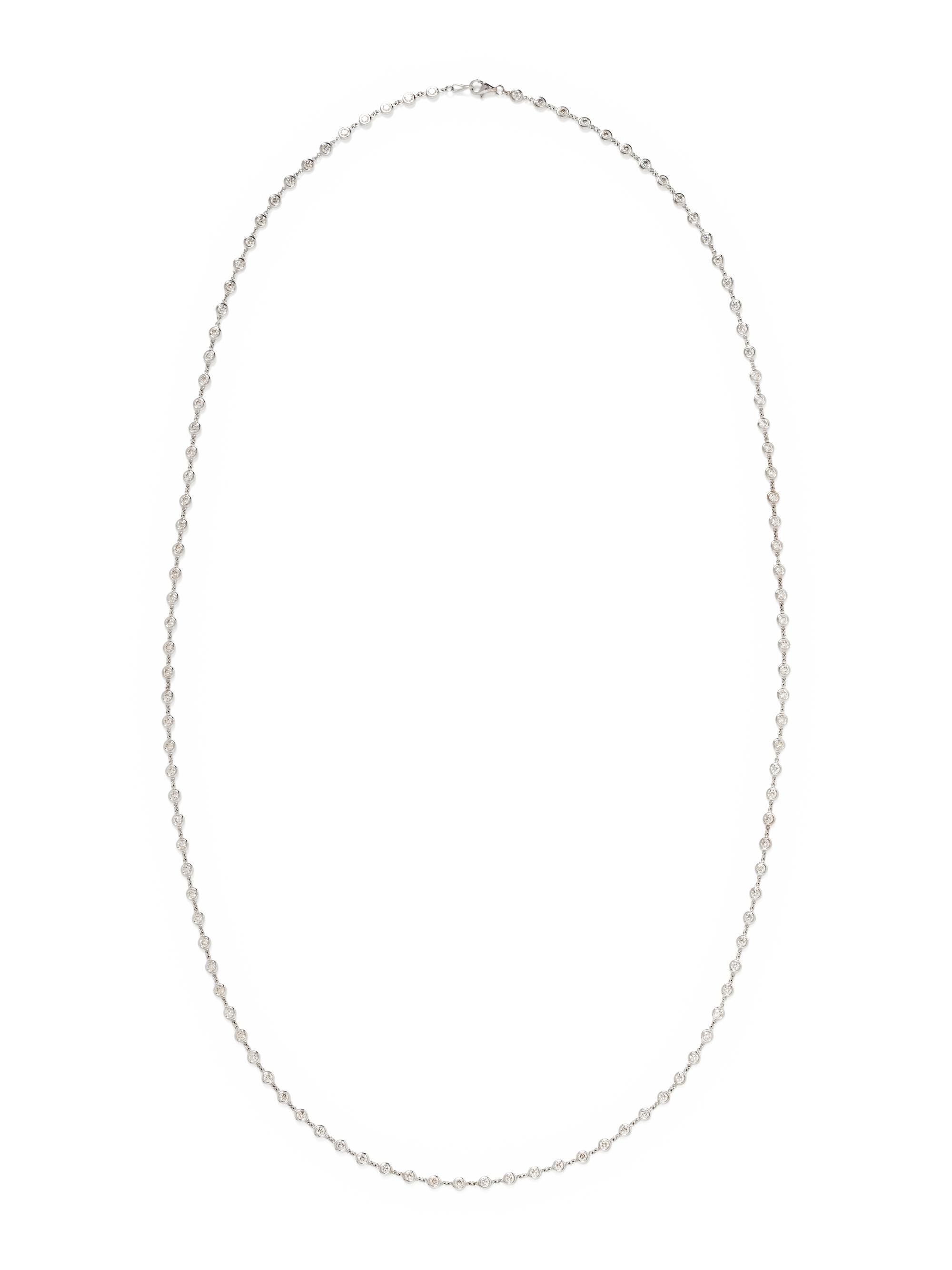 WHITE GOLD AND DIAMOND STATION NECKLACE