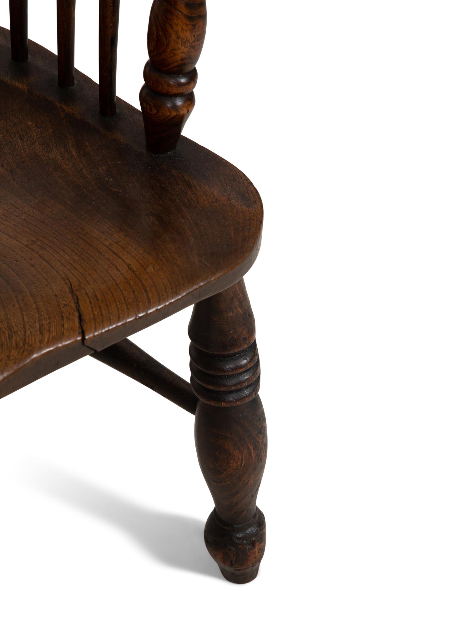 A Pair of English Oak Windsor Hoop Back Armchairs