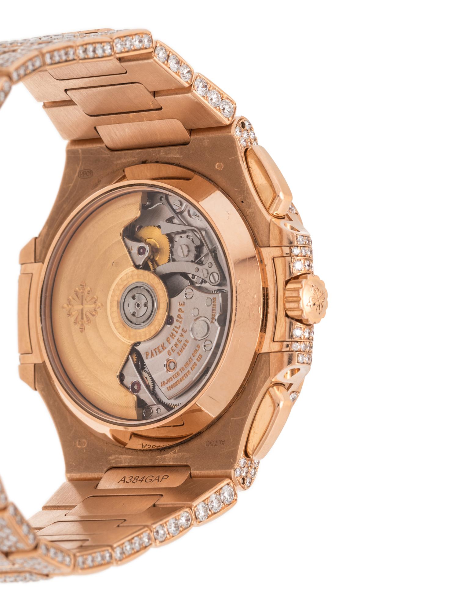 PATEK PHILIPPE, 18K ROSE GOLD AND DIAMOND REF. 5980-1 'NAUTILUS' WRISTWATCH