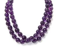 A Single Strand Amethyst Bead Necklace,