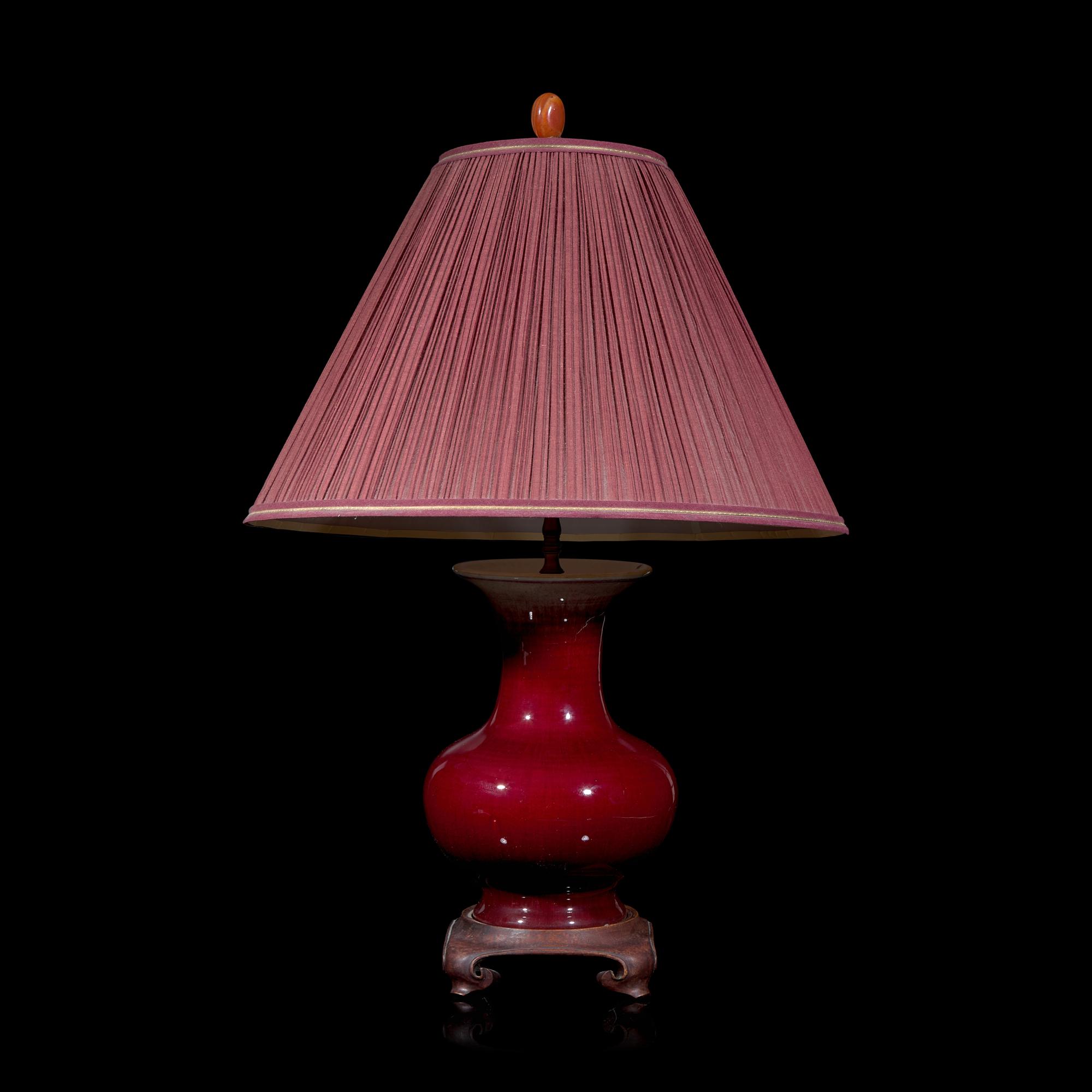 A Chinese Langyao Type Glazed Vase, Mounted as a Lamp 郎紅賞瓶