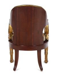 An Empire Parcel Gilt Mahogany Fauteuil