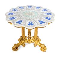 A Florentine Carved Giltwood and Scagliola Top Center Table
