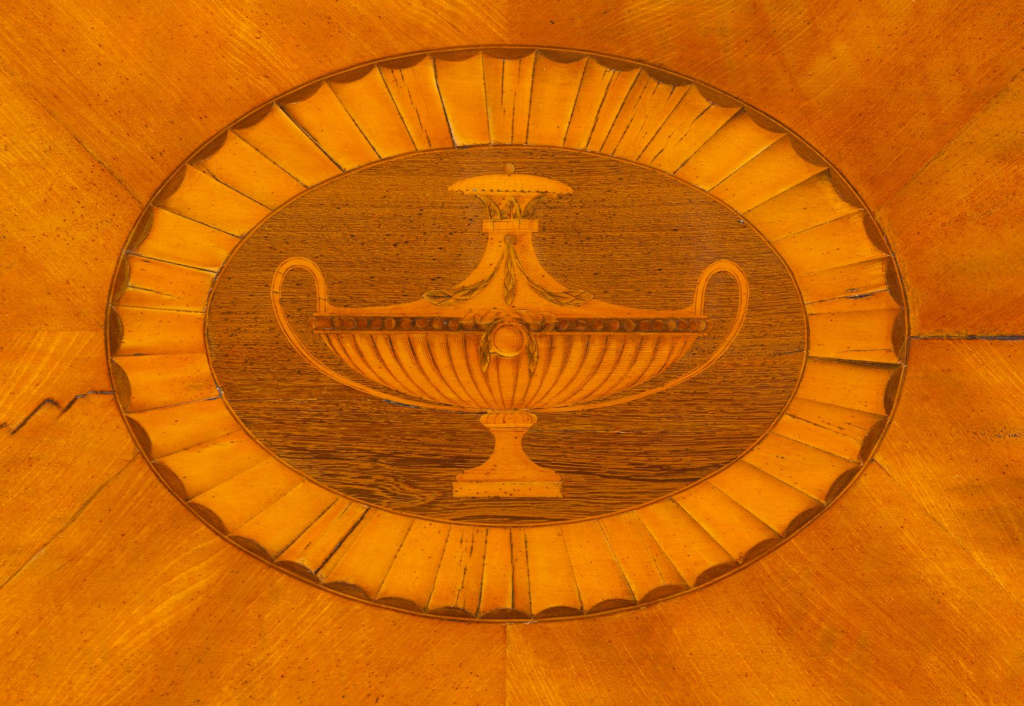 A George III Satinwood, Tulipwood and Amaranth Marquetry Fall-Front Secrétaire