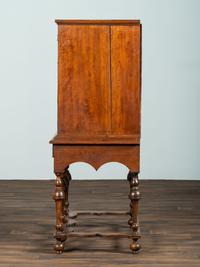 A William and Mary Maple and Feather-Banded Walnut Veneered Flat-Top High Chest