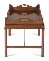 A George III Carved Mahogany Tray on Stand