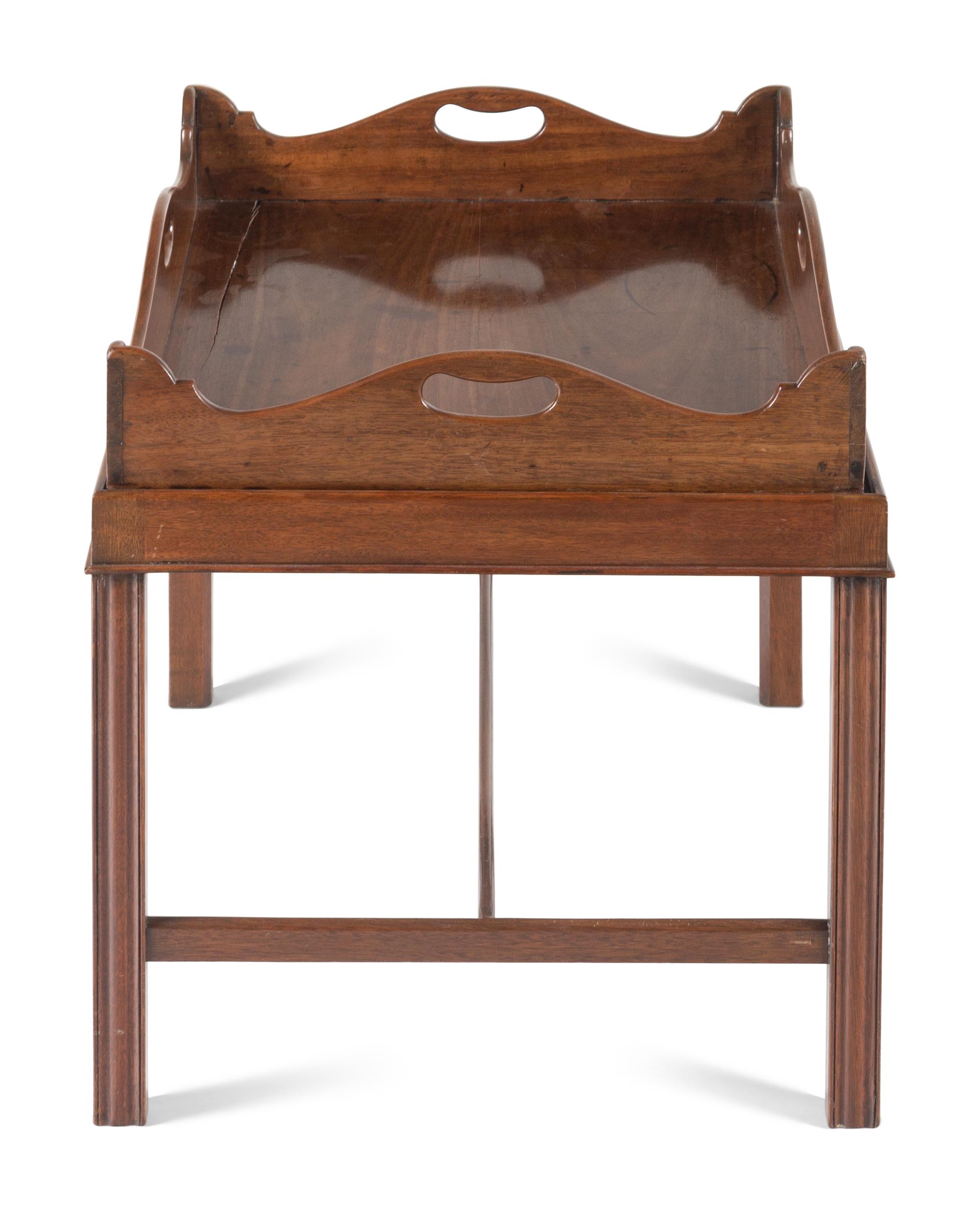A George III Carved Mahogany Tray on Stand