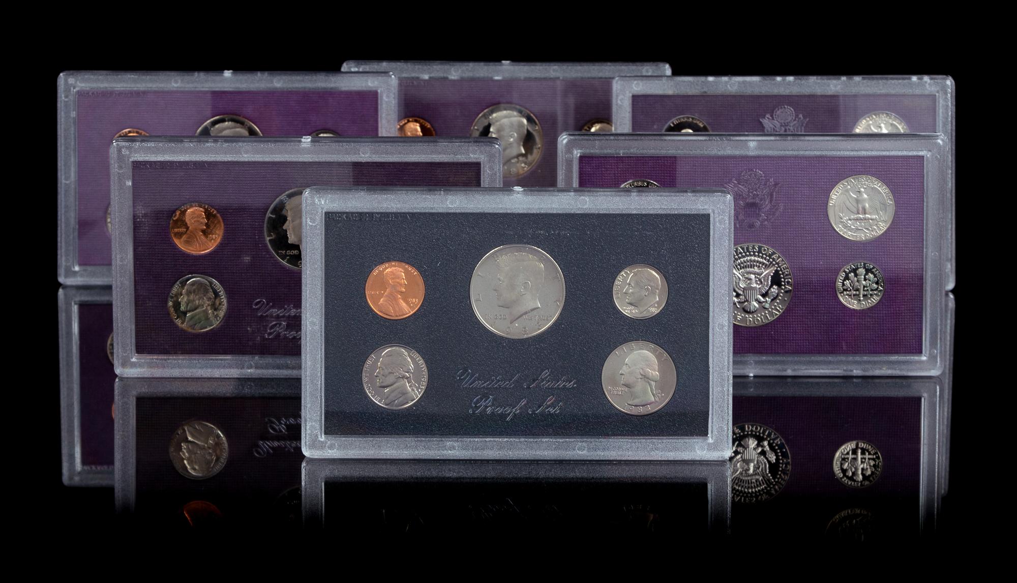 *A Group of Six United States Five-Coin Proof Sets