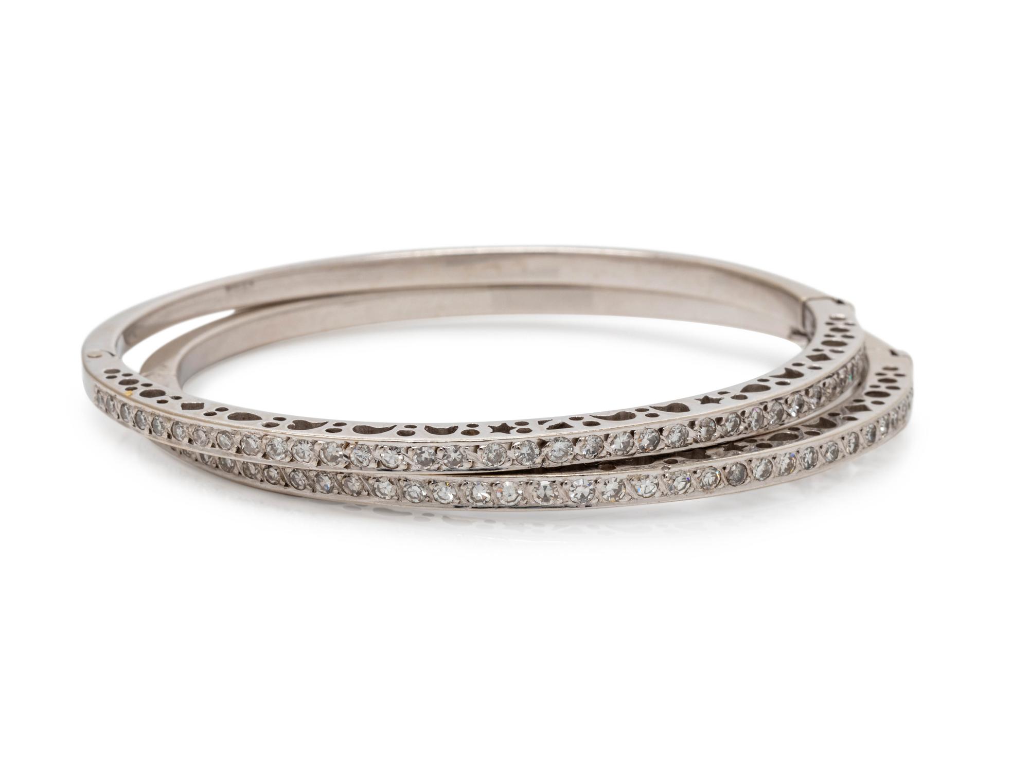 PAIR OF DIAMOND BANGLE BRACELETS