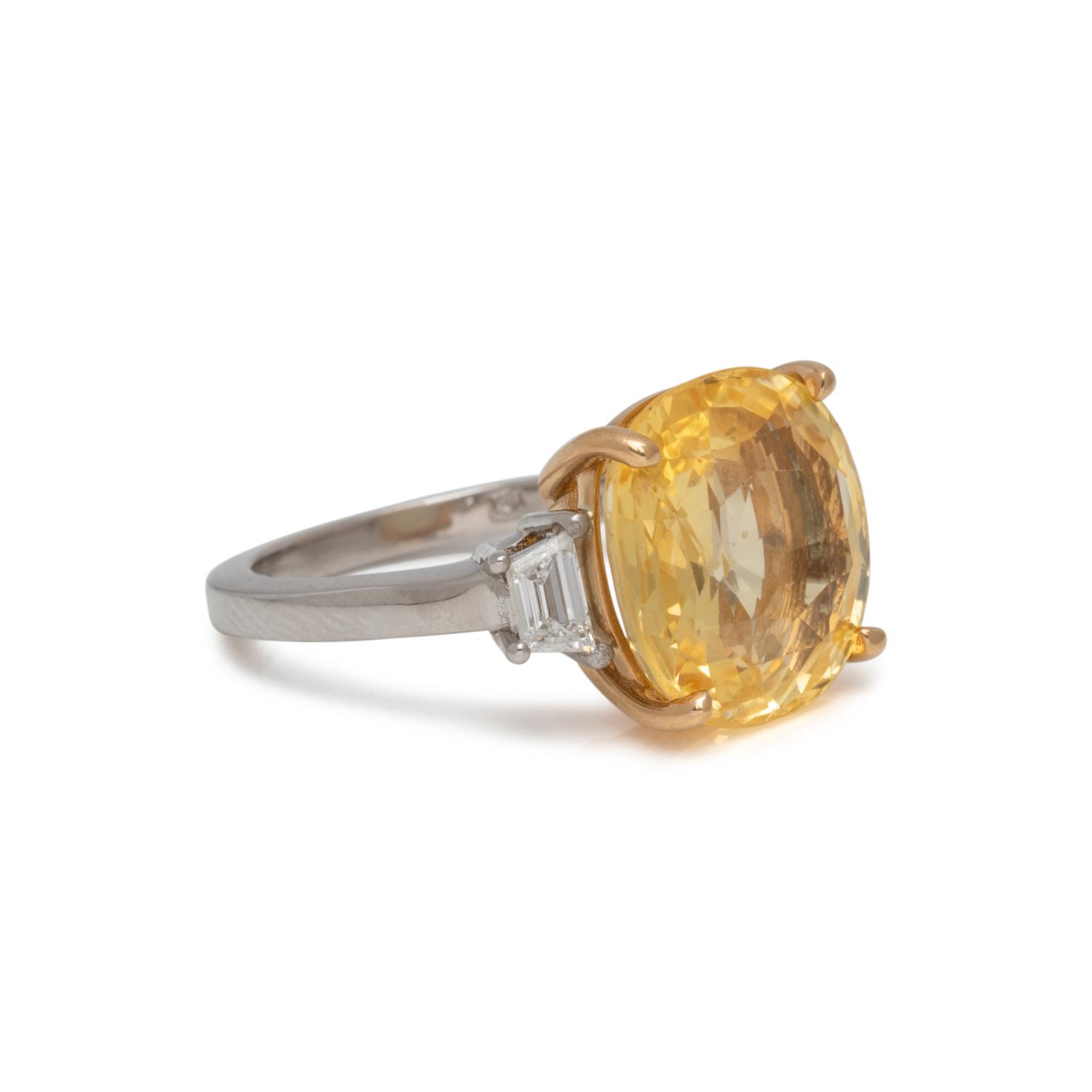 YELLOW SAPPHIRE AND DIAMOND RING