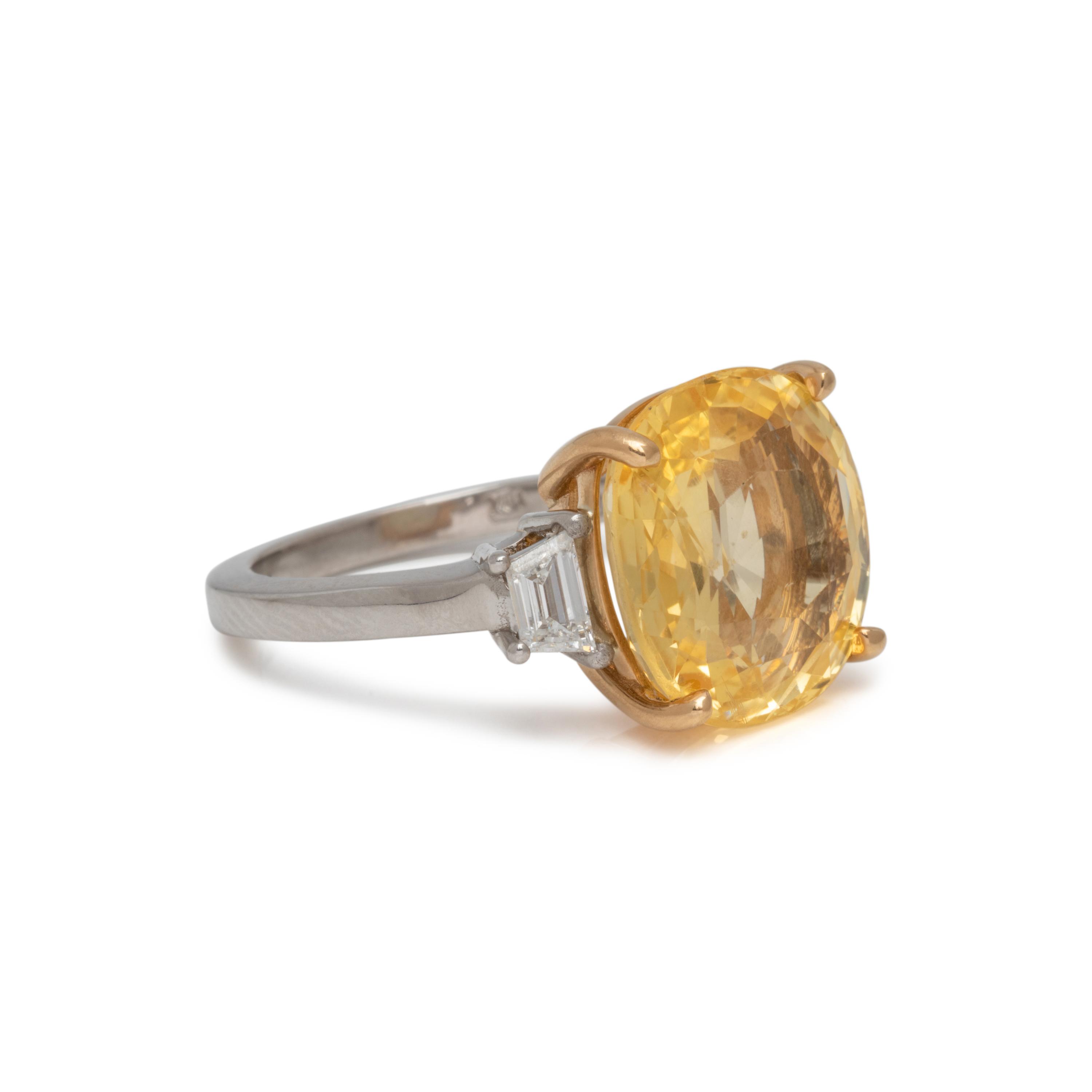 YELLOW SAPPHIRE AND DIAMOND RING