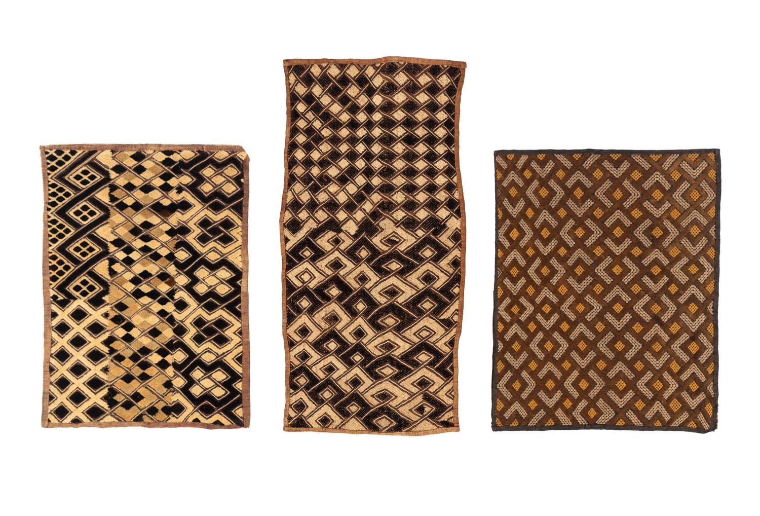 Three Raffia Kuba Cloths