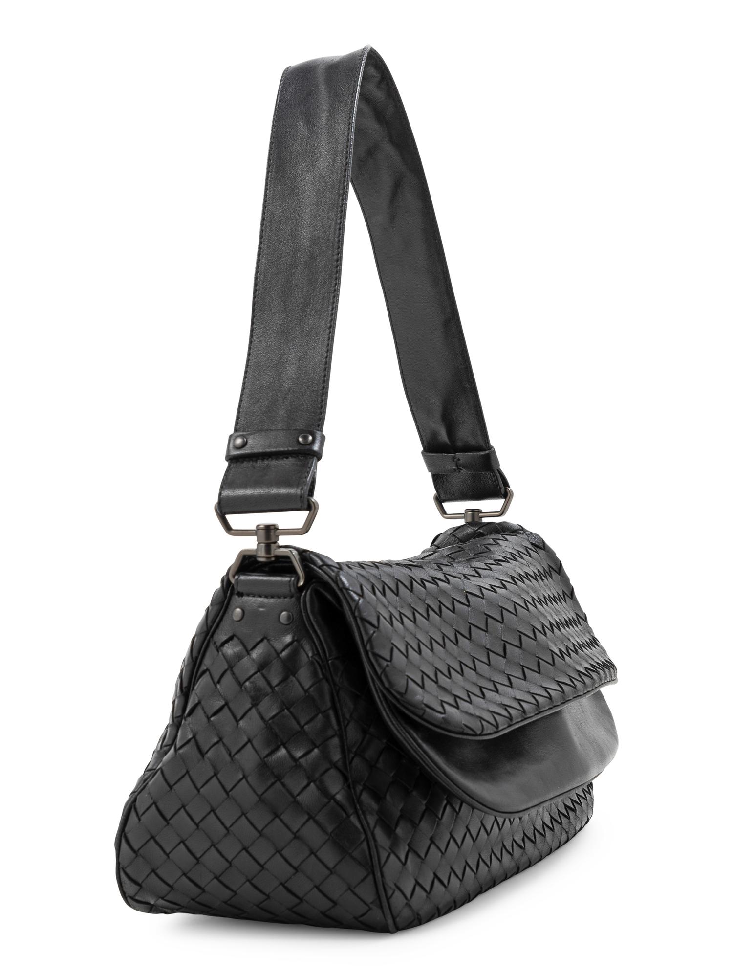 A Bottega Veneta Black Intrecciato Bag