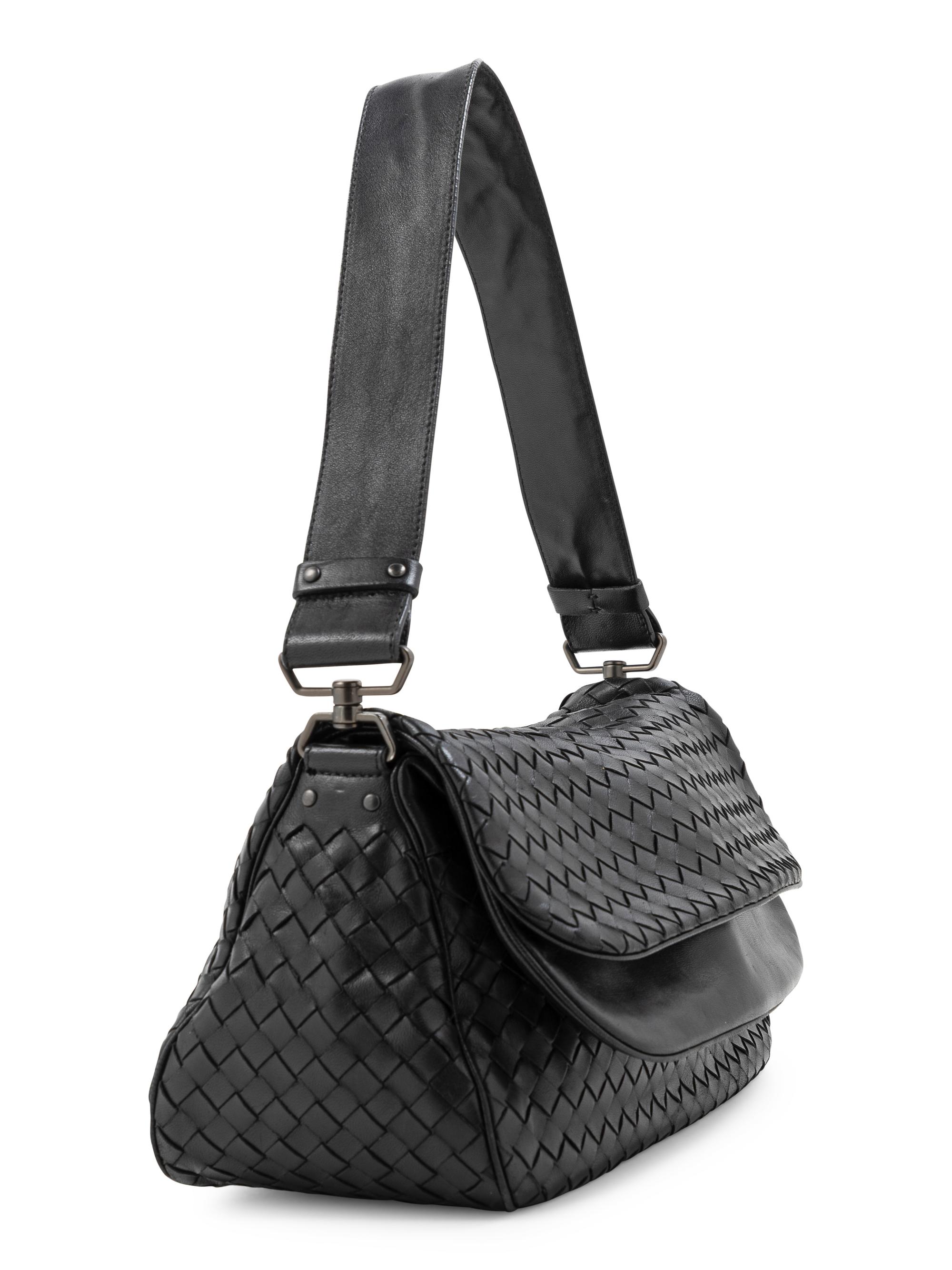A Bottega Veneta Black Intrecciato Bag