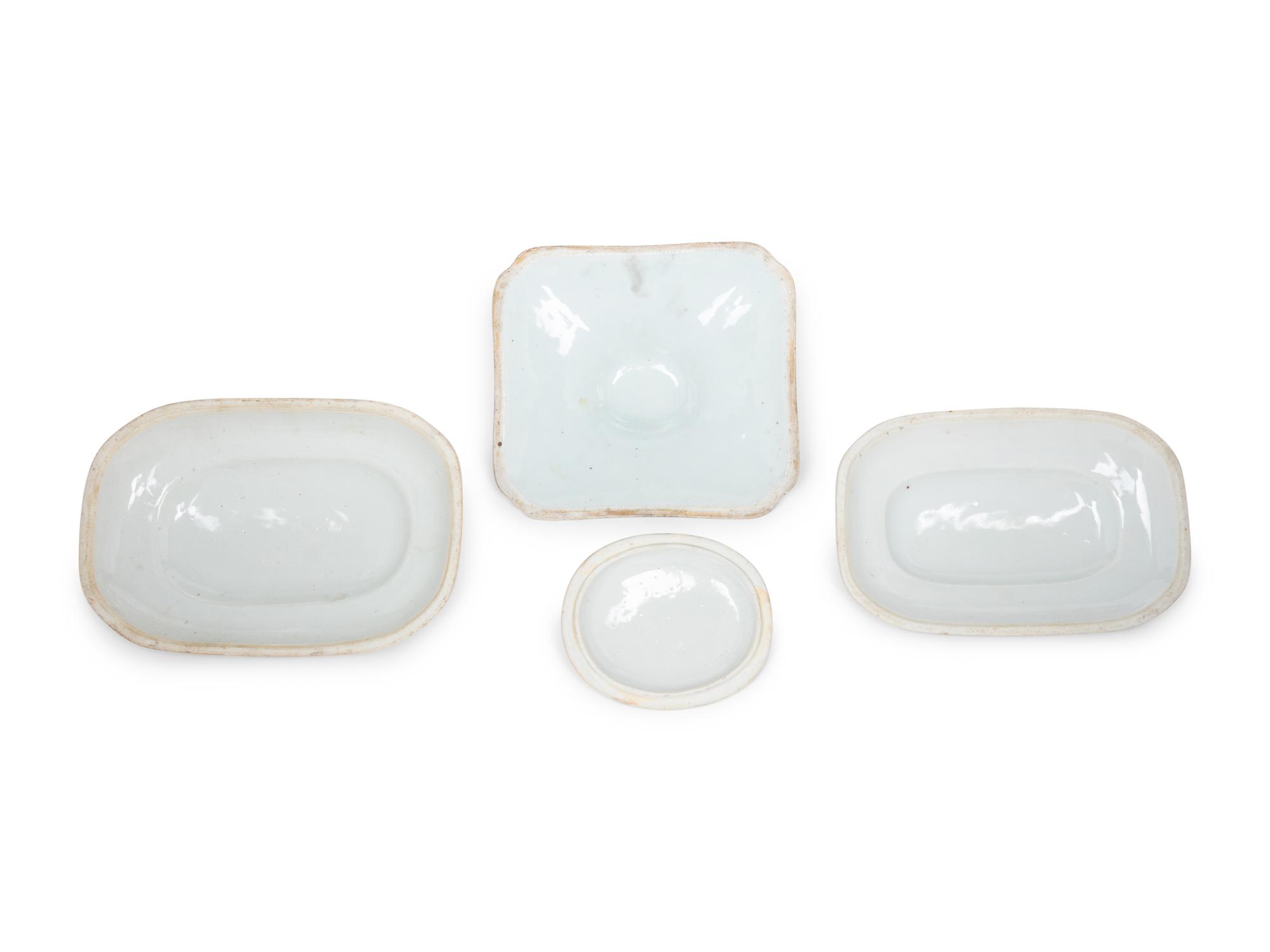 A Group Four Canton Blue and White Porcelain Lids