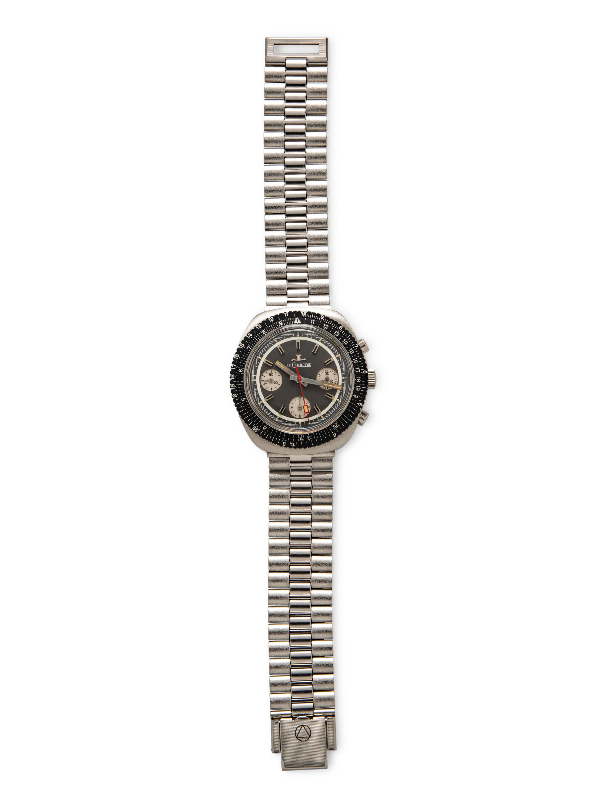 LECOULTRE, REF. E2647 STAINLESS STEEL 'CHRONOGRAPH CALCULATOR' WATCH, BOX & PAPERS