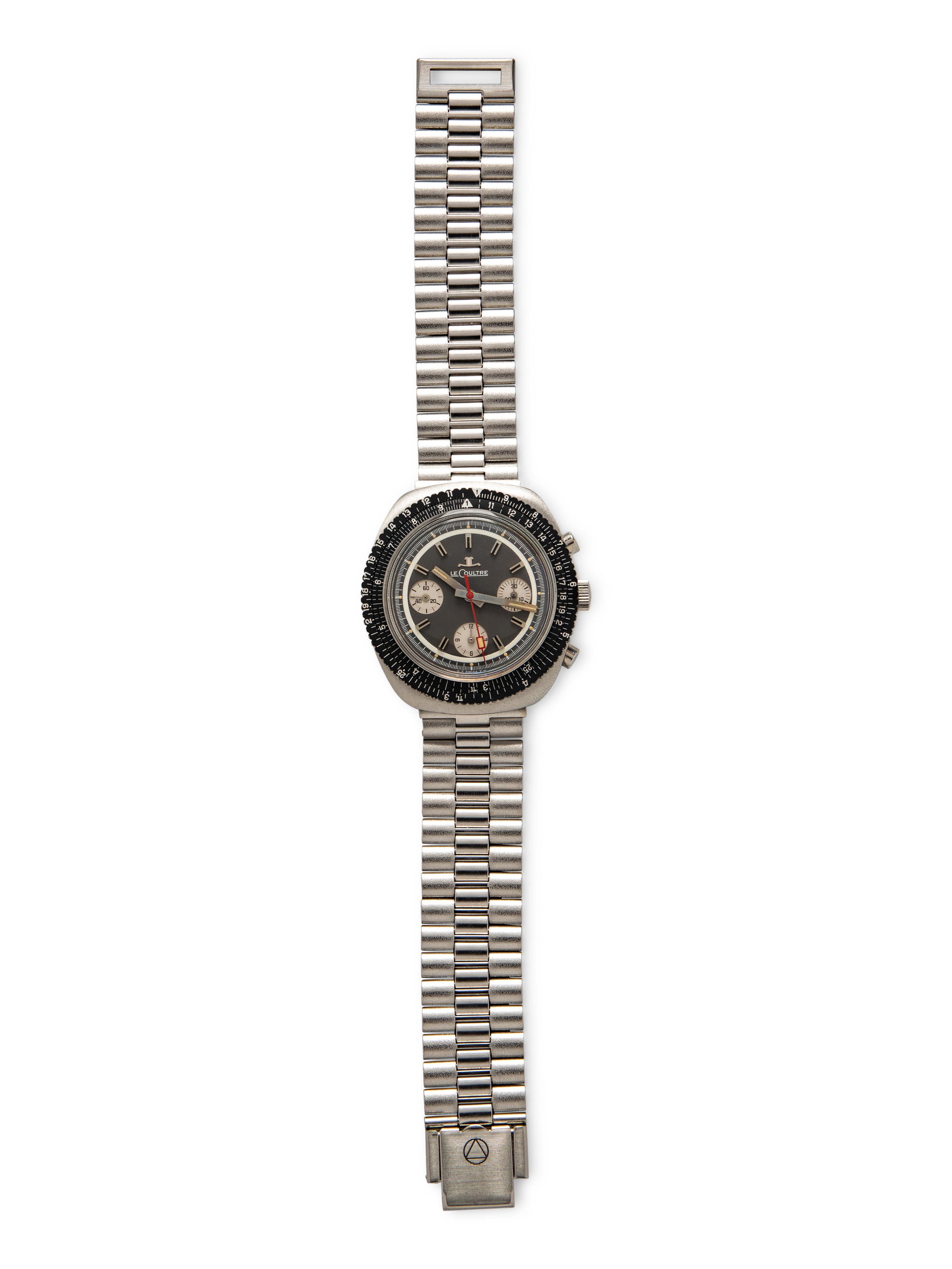 LECOULTRE, REF. E2647 STAINLESS STEEL 'CHRONOGRAPH CALCULATOR' WATCH, BOX & PAPERS