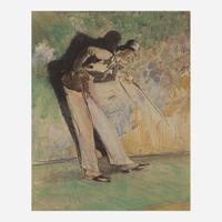 Everett Shinn (American, 1876-1953) Man with Top Hat and Cane