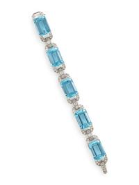 AQUAMARINE AND DIAMOND BRACELET