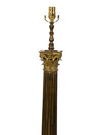 A Gilt Bronze Columnar Floor Lamp