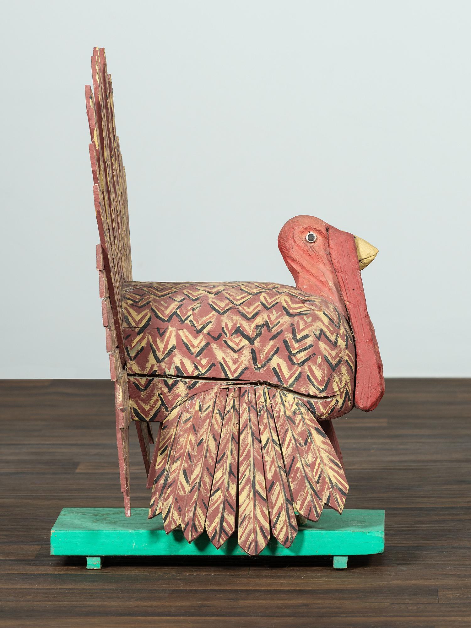 A Carved and Painted Folk Art Turkey