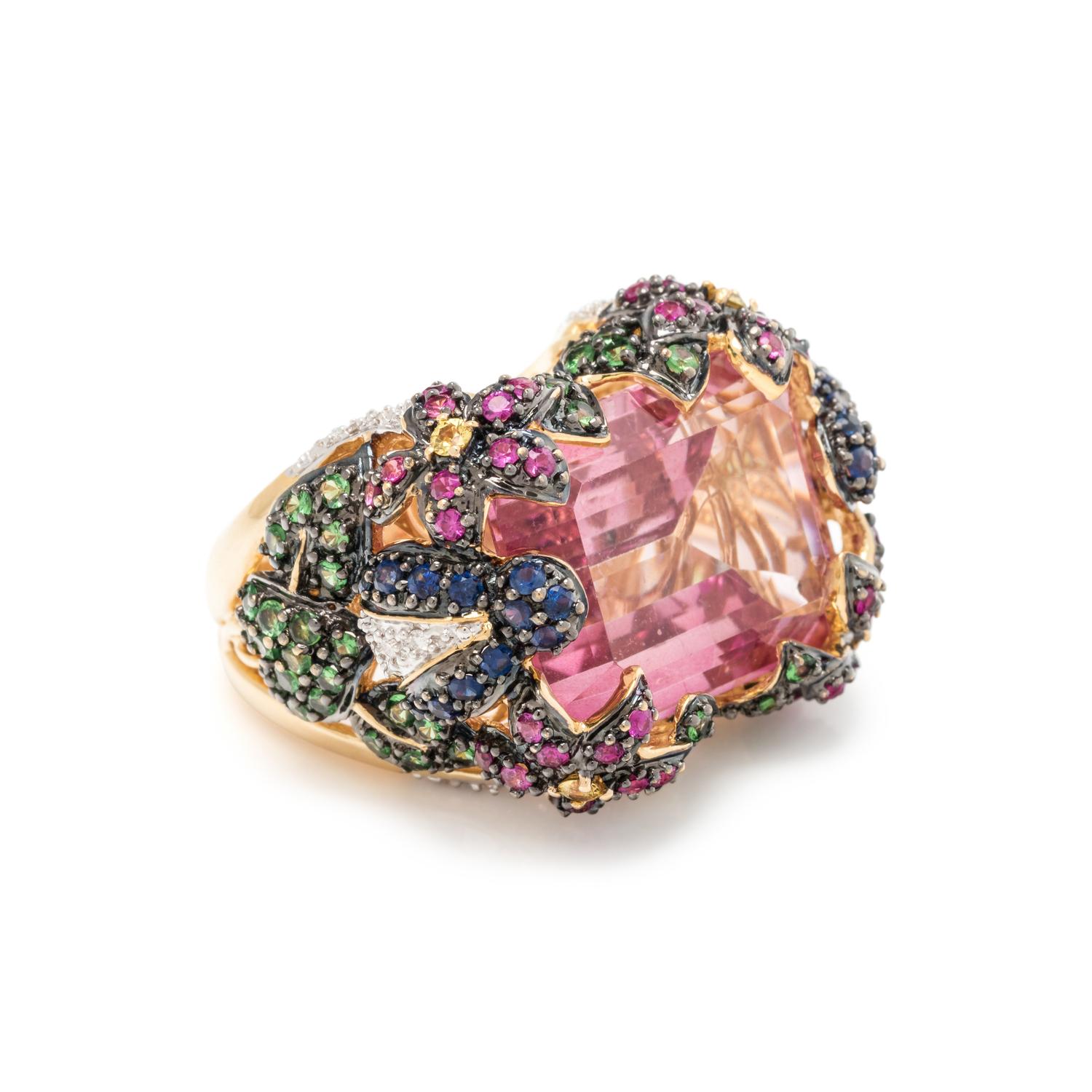 MULTIGEM AND DIAMOND RING